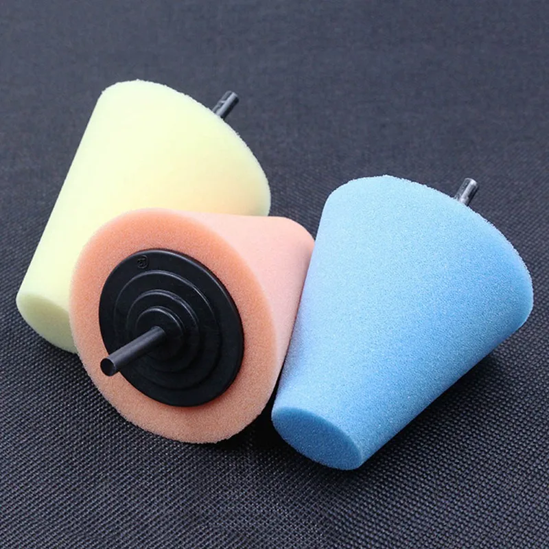New Car Automotive Foam Sponge Polishing Cone Shaped Buffing Pads For Car Wheel Hub Care Metal Pad Soft Type