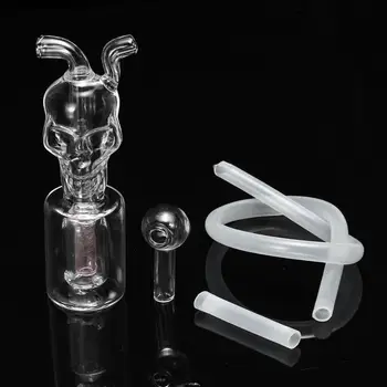 

Modern Design 100MM Green Glass Skull Smoking Water Pipe Durable