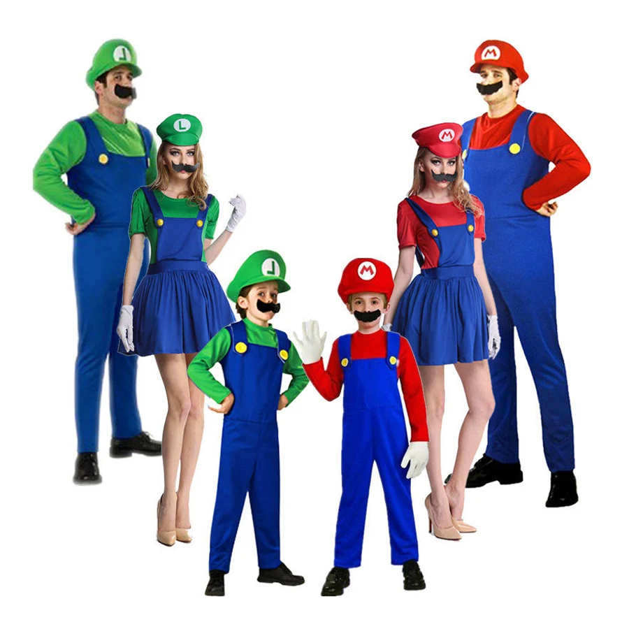 Cosplay&ware Super Mari0 Costume Cosplay Jumpsuit Adults Kids Halloween Dance Fancy Dress Gift Luigi Brothers Costumes Party Outfit -Zentai shop online H5569524e14494b2699df6f2923d678b46.jpg