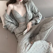 

Y2k Casual Harajuku Suits Women's Fall Three-piece Sets Trend Temperament Western Jacket and Wide-leg Pants Sports Tops Indie