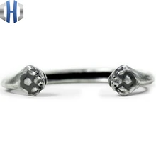 Серебряный браслет ручной работы 925 Серебряный двуглавый браслет-змейка индивидуальный браслет-змейка мужской простой серебряный браслет женский