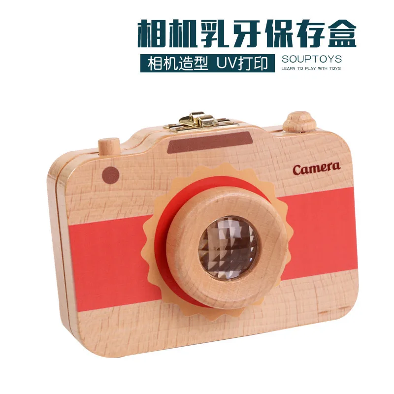 

Baby Wood Camera Deciduous Teeth Save Memorial Box Boys And Girls Lanugo Teeth Storage Collection House Model Million