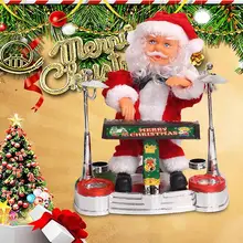 Рождественский Электрический музыкальный Санта-Клаус, кукла, игрушка для детей, новогодние подарки, Музыкальная Рождественская игрушка с орнаментом для детей, рождественский подарок