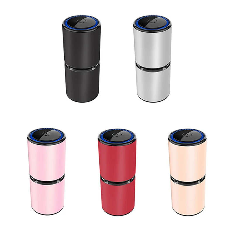 

Car Air Purifier Mini Portable Negative Ion Air Purifiers With Dual Usb Night Light Anion Air Freshener Best For Home Silver