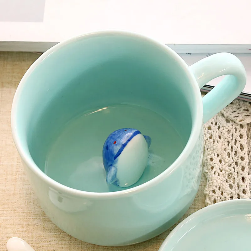 400 мл мультфильм керамическая кофейная кружка молочная бутылка для воды Drinkware День рождения День Святого Валентина подарок чайная чашка кружка - Цвет: F