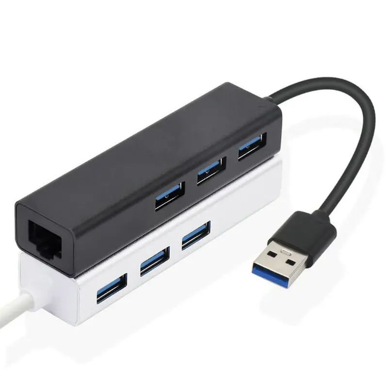 Алюминиевый USB3.0 Gigabit LAN+ 3 портовый концентратор USB до 3,0 RJ45 Gigabit LAN с 3 хабом Многофункциональный гигабитный кабель NIC