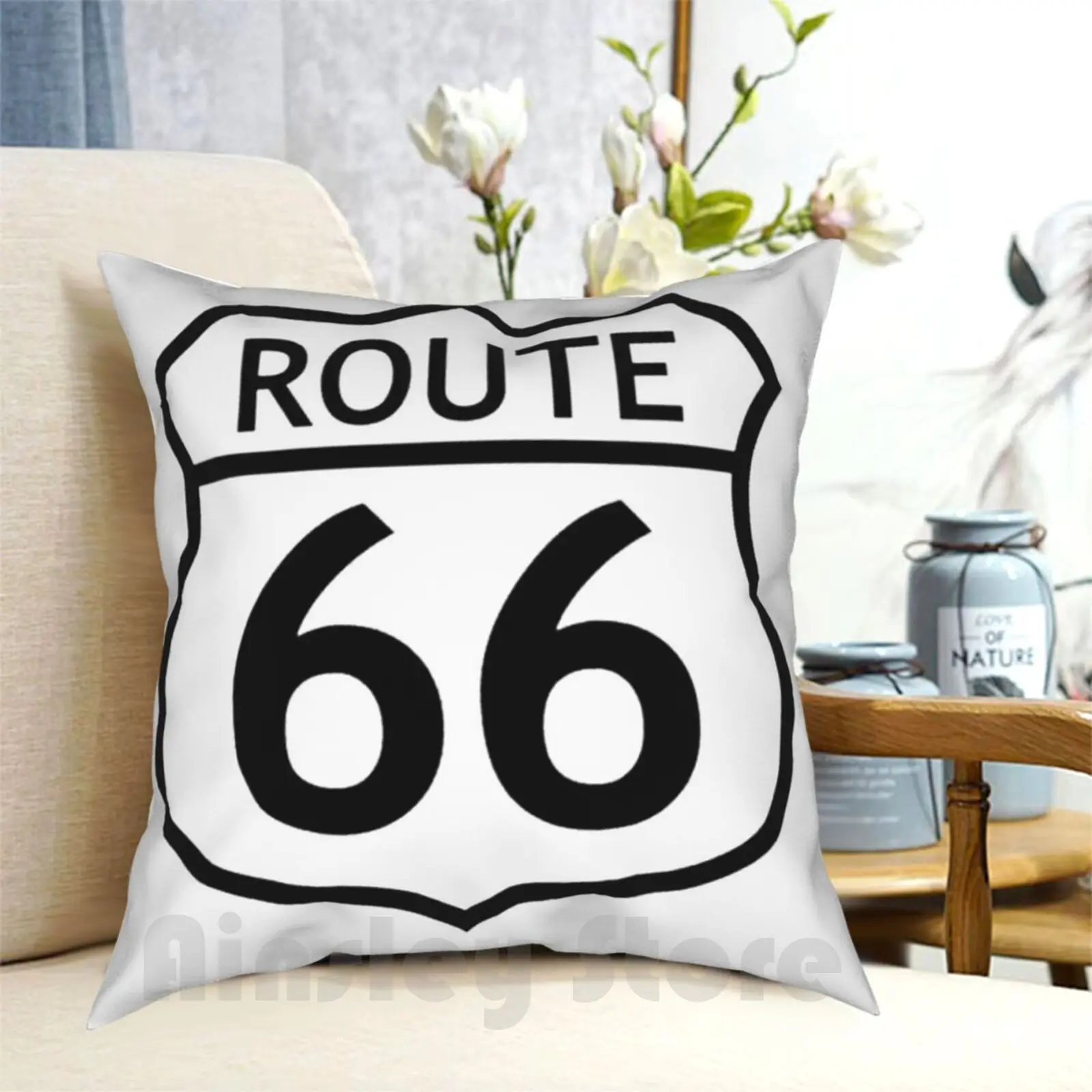Route 66 Usa Pillow Case Printed Home Soft DIY Pillow cover Route 66
