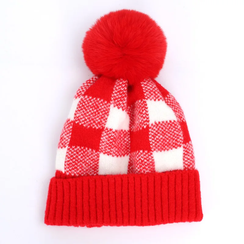 Thicken Winter ladies plush ball hat wool knit thick warm lining beanie hat ladies fashion mistakes ski cap