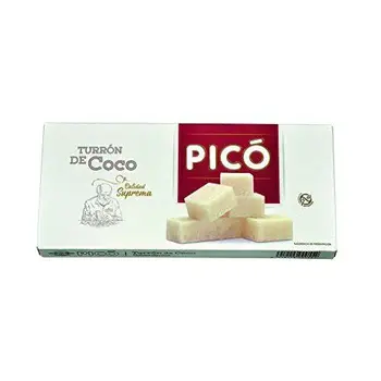 

Picó - Turron de Coco, Nougat mou au Noix Coco - Qualité Supérieure - 300gr (Sans Gluten) - (Touron)Produit Espagnol / Nougat