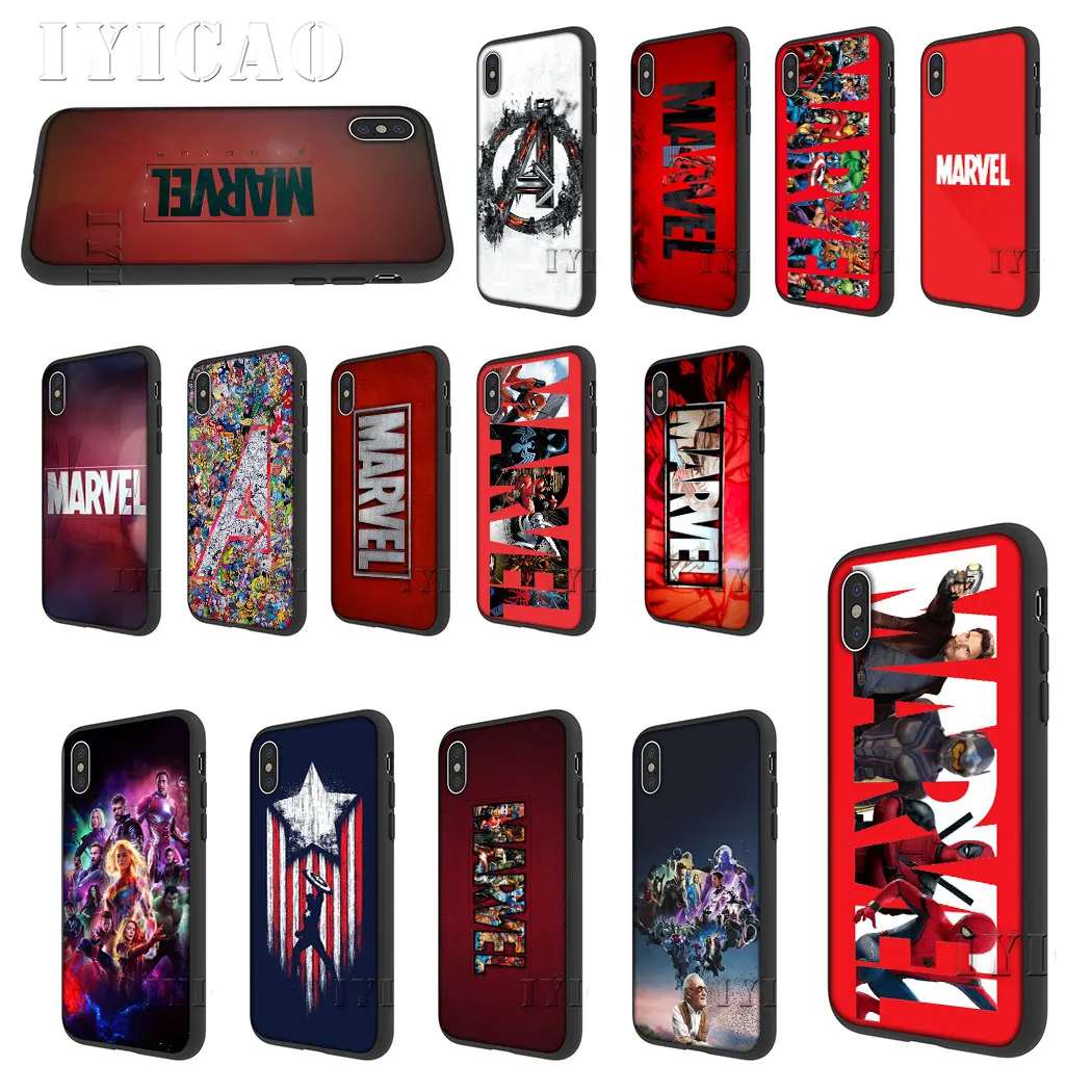 IYICAO Luxury Marvel Comics logo Soft Silicone Case for iPhone 11 Pro Max 6 7 8 Plus 5 5S 6S X XR XS | Мобильные телефоны и