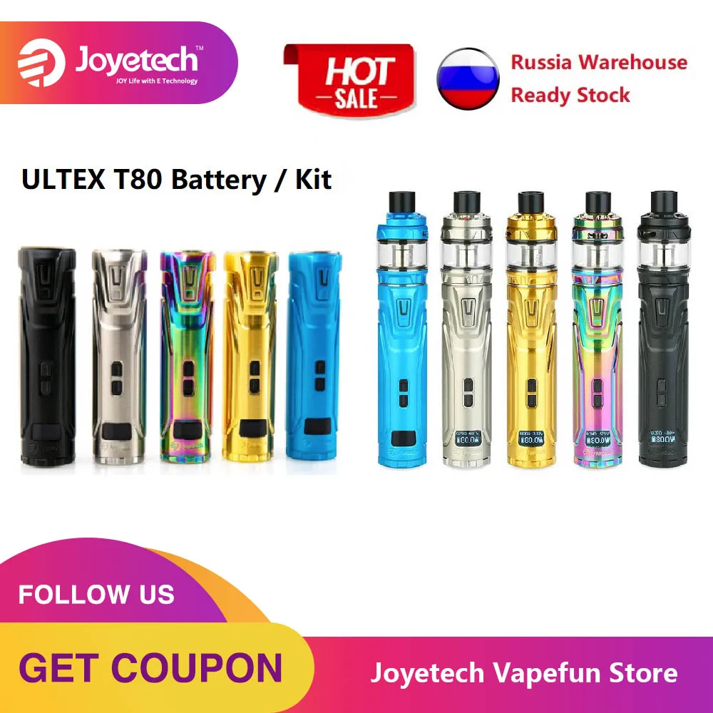 Koop Russische Originele Joyetech Ultex T80 Met Kubis Max Kit Ncfilmtm Heater Intuïtieve Oled scherm Coil Minder Vape Vs Runabout e Cigs