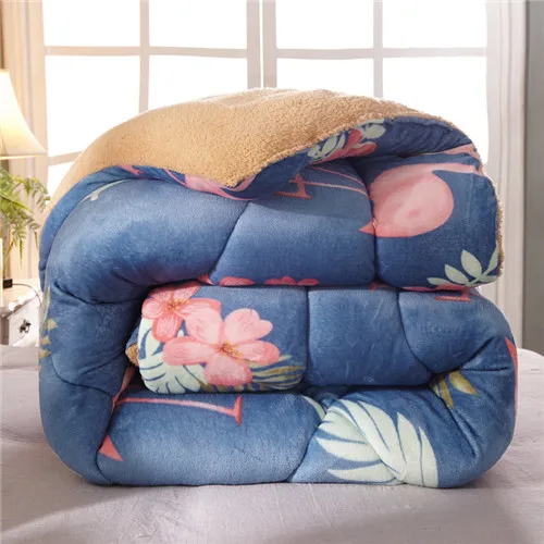 birds duvet Утепленное зимнее одеяло, имитирующее овечья шерсть, теплое постельное одеяло camoFleece, одеяло AB, боковые верблюжьи лоскутные одеяла, домашний текстиль, фланель - Цвет: birds duvet