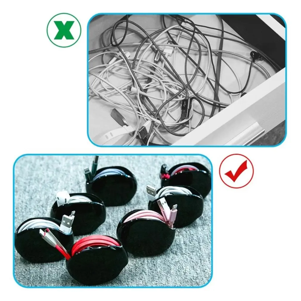 Automatic Take-Up Winder Mobile Phone Headset Data Cable Charging Line Storage Box Professional