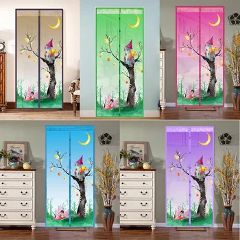 

Creative Cartoon Style Curtain Flower Fairy Encryption Net 6 Magnetic Strip 7 Buckle Mosquito Screen