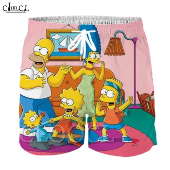 

CLOOCL Anime The Simpsons Children's Fashion Shorts Pants 3D Print Summer Casual Cute Boy Harajuku Elastic Waist