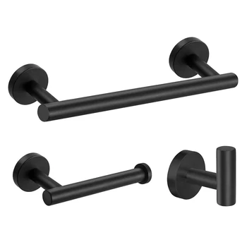 

Bathroom Hardware Set Stainless Steel Wall Mounted Hand Towel Bar Toilet Paper Holder Robe Towel Hooks Bathroom Accessories Kit