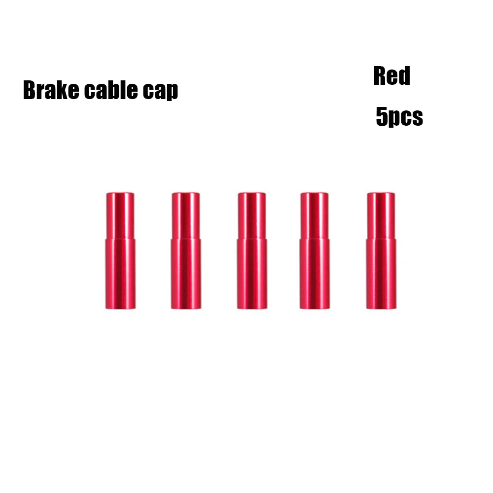 5 шт. красочные Алюминиевые MTB тормоза дорожного велосипеда кабельный колпачок 4 мм/5 мм велосипедный переключатель переключения кабеля наконечники - Цвет: brake - red