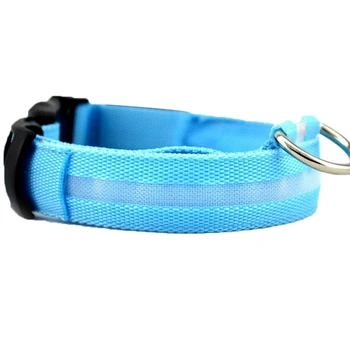 

New LED Dog Night Safety Collar (Size:M) Blue