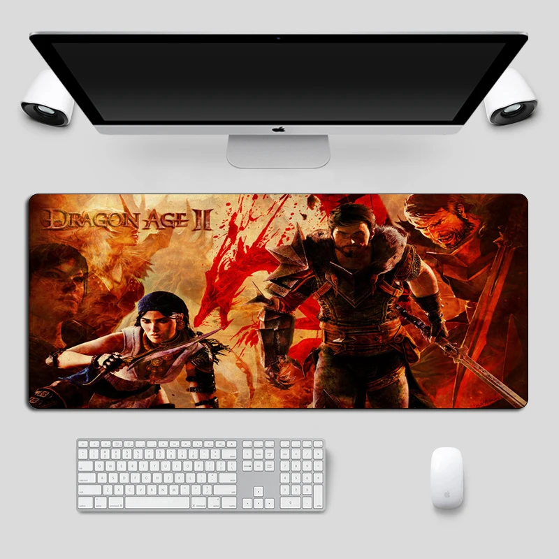 

Large 70x30cm Dragon Age 2 Gaming Mousepad Gamer Durable Gamer Rubber Computer Keyboard pad Locking Edge Laptop Desk Mat