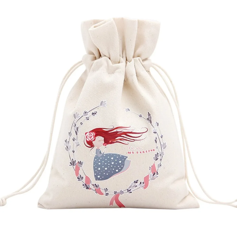 16x23.5cm Christmas Sacks Candy Bags Canvas Santa Sacks Xmas Gift Stocking Bag Christmas New Year Decorations For Home