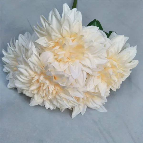 Шампанское 8 шт. поддельные Dahlia(5 стебель/пучок) 17,7" Длина Моделирование помпон для свадьбы дома витрина декоративные цветы - Цвет: Шампанское