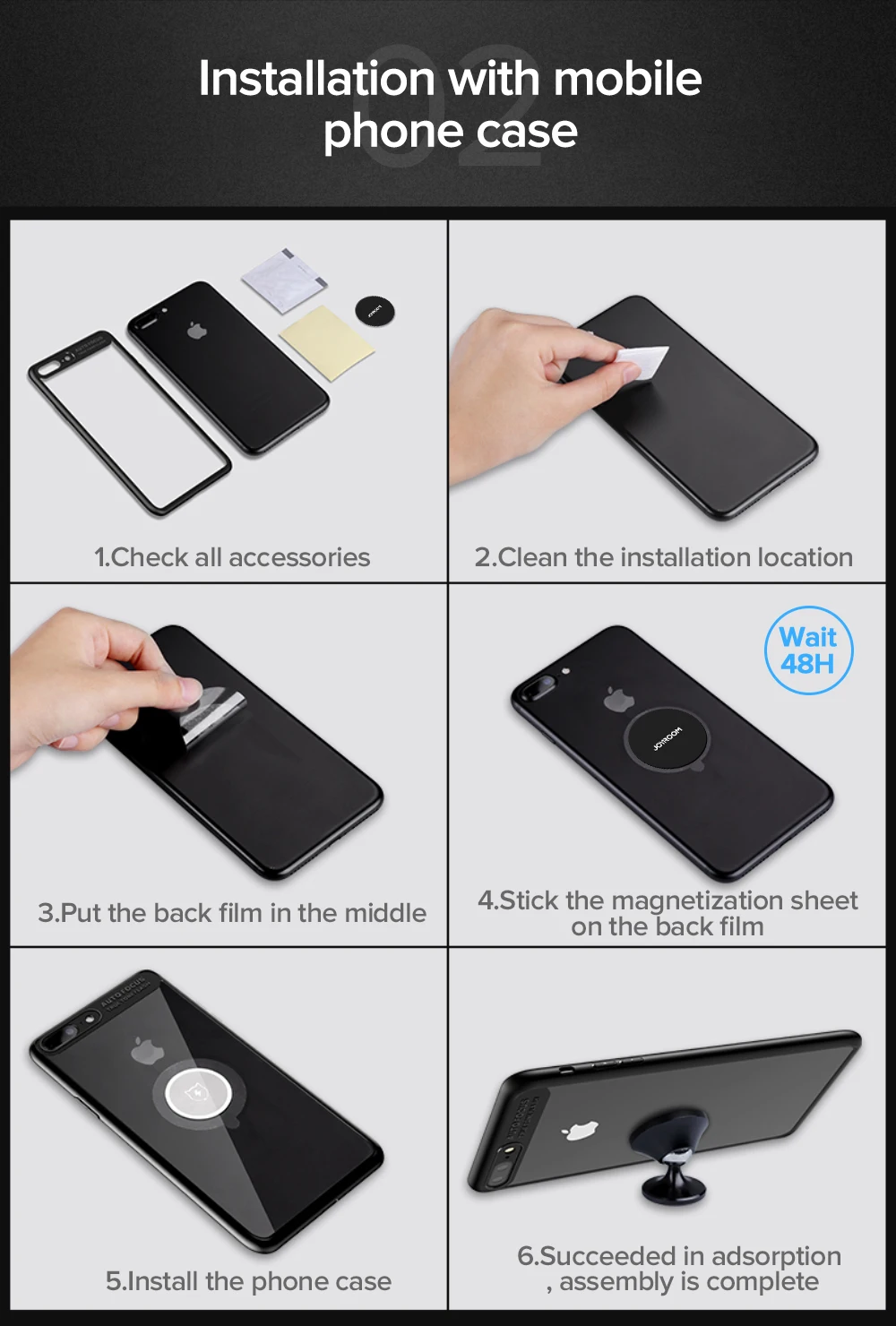 bedside phone holder Joyroom Phone Holder Plastic Plate Disk For Magnetic Wireless Car Phone Holder Sheet For Magnet Mobile Phone Holder Car Mount mobile wall stand