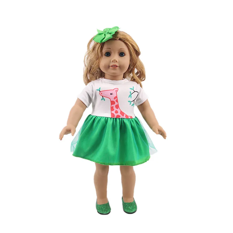 New Head Flower Even Dress Gauze Skirt Fit 18 Inch American 43cm Baby Doll Clothes Accessories Children's Best Christmas Gifts