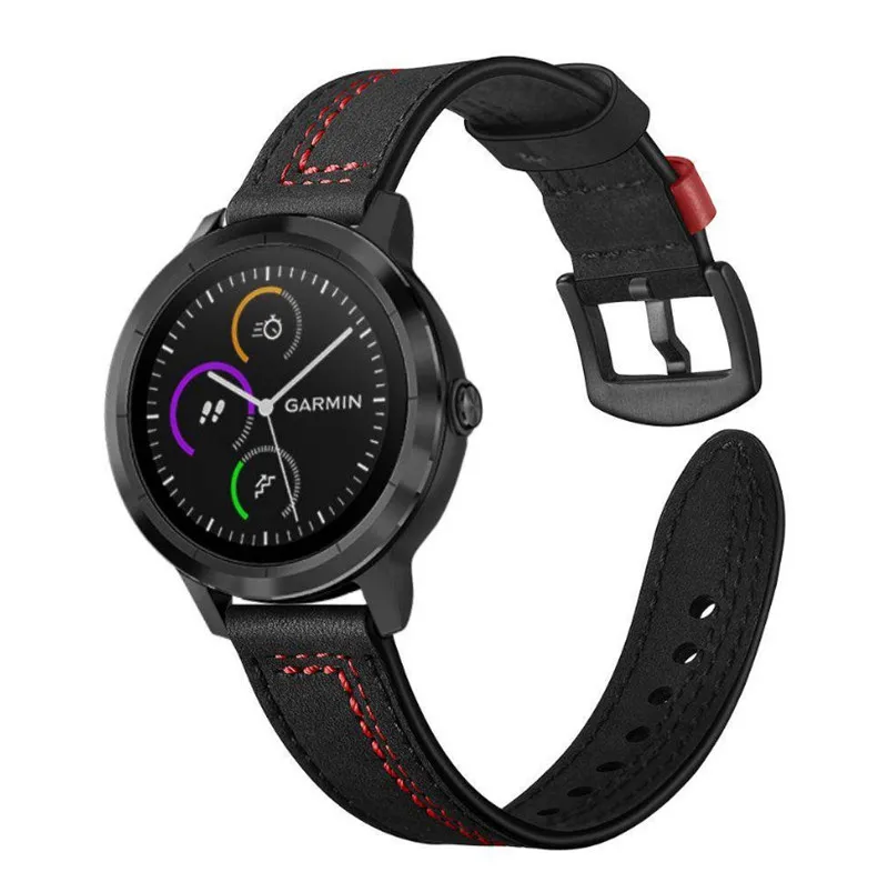 20 мм высококачественный мягкий кожаный браслет для Garmin vivoactive 3 music Venu Forerunner 245 645 ремешок умные часы Сменный ремень