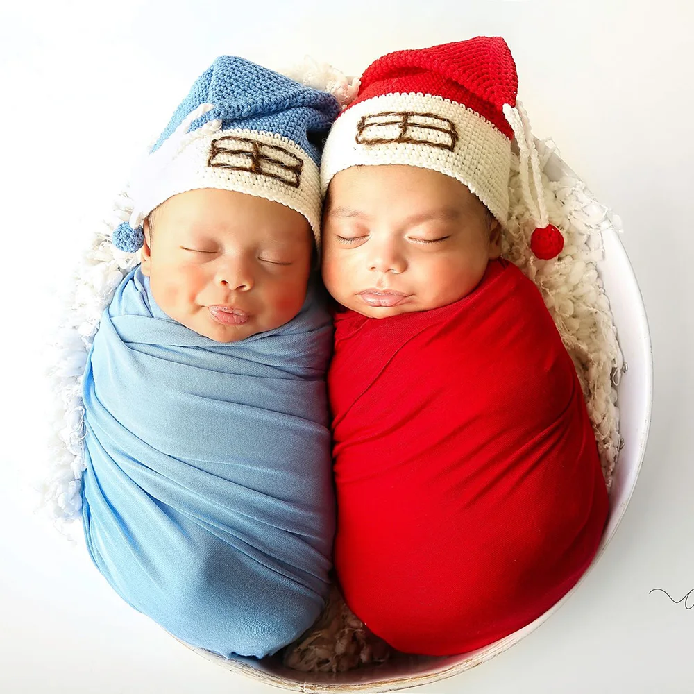 Chapeau de bébé en Crochet | Chapeau de bébé, de père noël, de bébé, de père noël, de bébé et fille, chapeau à longue queue pour la photographie, cadeau pour bébé