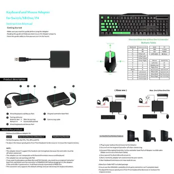

Keyboard Mouse Mice Conversion Receiver For XBOXONE/PS4/Switch Host Plug And Play Receiver Adapter Converter Device D08A