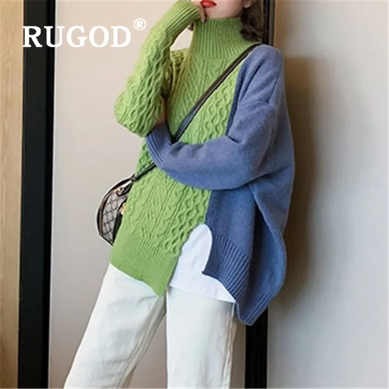 RUGOD новый зимний женский корейский стиль лоскутные цвет женское колье для