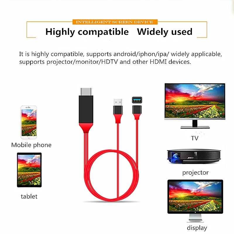 Кабель tv Stick с экраном Двойная Система HDMI Hd кабель Plug and Play совместим с Android Ios