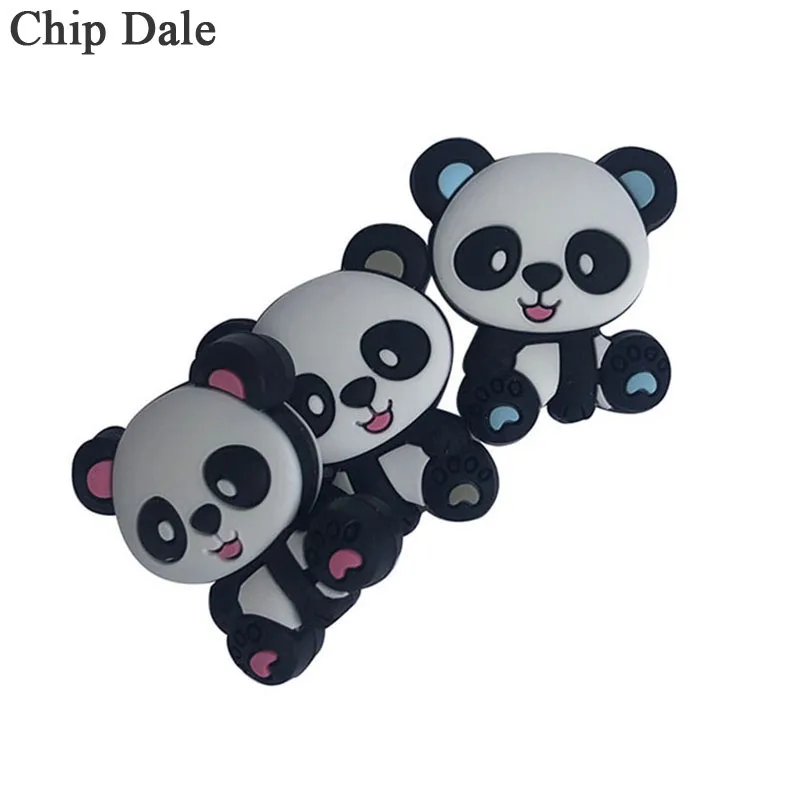 

Chip Dale 5Pcs Panda Silicone Beads Baby Teether Accessories Bpa Free Loose Molar Beads DIY Pacifier Chain Baby Teethers