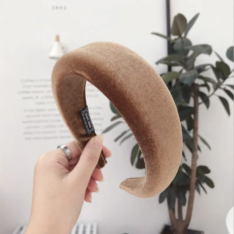 Fashion hair accessories women's wide-brimmed milk silk thick sponge ring solid color headband hairband girl hair band headwear