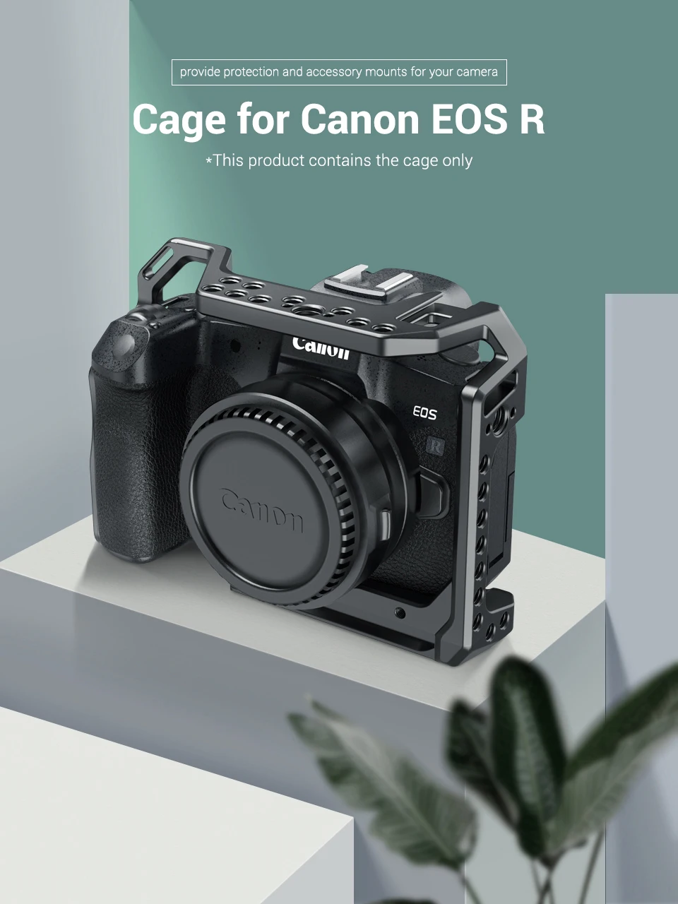 Description Picture 2 of itemSmallRig Camera Cage for Iconic Brand EOS R with Cold Shoe Mount Thread Holes for Magic Arm Microphone Attach 2803