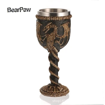 

BearPaw Dragon Blood Guarding Skull Heraldry Crest Wine Goblet Cup