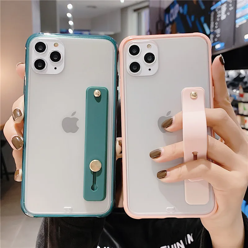 Модный прозрачный чехол на запястье для телефона iPhone 11 Pro Max Xs X XR SE 2020 жесткий из