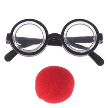 Costume de Cosplay de nez rouge en verre circulaire, lunettes, fournitures de fête d'anniversaire, accessoires de décoration amusants pour enfants