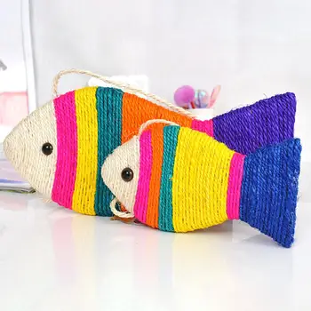 

Cute Rainbow Cartoon Fish Cat Kitten Scratching Board Scratcher Pad Pet Toy Cat Accessories когтеточка для кошек