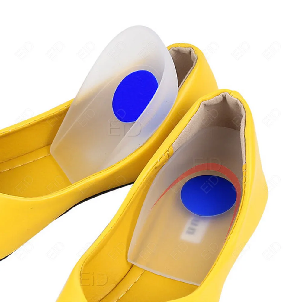 EiD Weiche Silikon-Gel-Einlegesohlen für Fersensporn, Fußschmerzen, lindern Kissen, Fußmassagegerät, Pflege, halbe Fersen-Einlegesohle, Höhenerhöhung – Detail 6