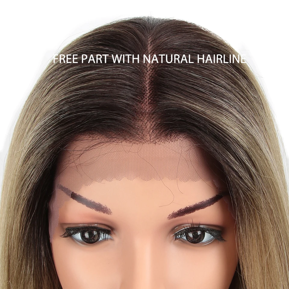 Волшебная 13X4 Синтетические волосы на кружеве парик для черных Для женщин длинные 3" дюймов термостойкий прямой парик блондинка натуральные синтетические парики Косплэй волос