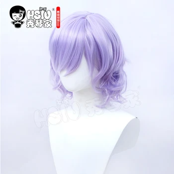 

「HSIU Brand」gameTwisted Wonderland cosplay Epel Felmier wig gradient taro short hair Fiber synthetic wig + Free brand wig net