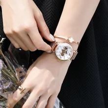 Fashionable simple belt Luminous mechanical Watch For Women Heart-shaped hollow female watch ladies automatic mechanical Watch
