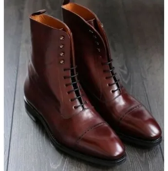 

Men's Shoes New for 2020 High Quality Men Pu Leather Safety Fashion Boots Male Vinage Classic Lace-up Boots Soulier Homme 4M722