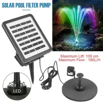 

Solar Power Water Fountain Pump Solar Fontein Bird Fountain Water Floating Fountain Pond Garden Decoration with 7 Nozzles