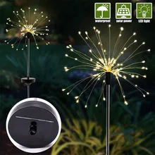 120 светодиодный светильник на Рождество, s гирлянда, солнечная энергия, садовый светильник, наружный фейерверк, светодиодный светильник на лужайке, Рождественское украшение для гирлянды, светильник s