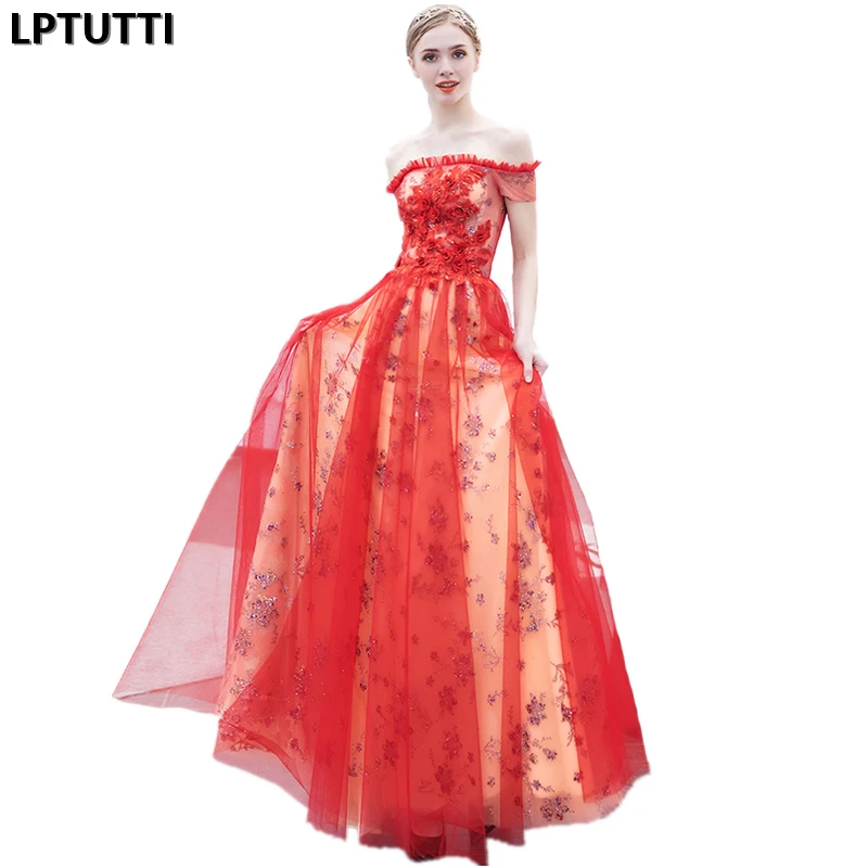 

LPTUTTI Appliques Embroidery New For Women Elegant Date Ceremony Party Prom Gown Formal Gala Events Luxury Long Evening Dresses