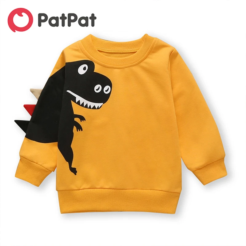 

PatPat 2020 New Spring and Autumn Baby Toddler Adorable Dinosaur Print Pullover for Baby Toddler Boy Pull Clothes