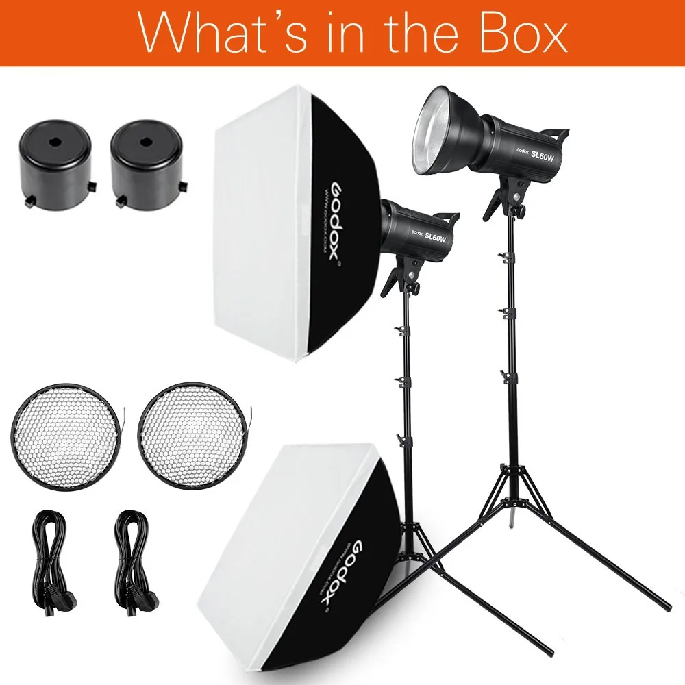 Godox 2x SL-60W 60Ws 5600K White Version Studio LED