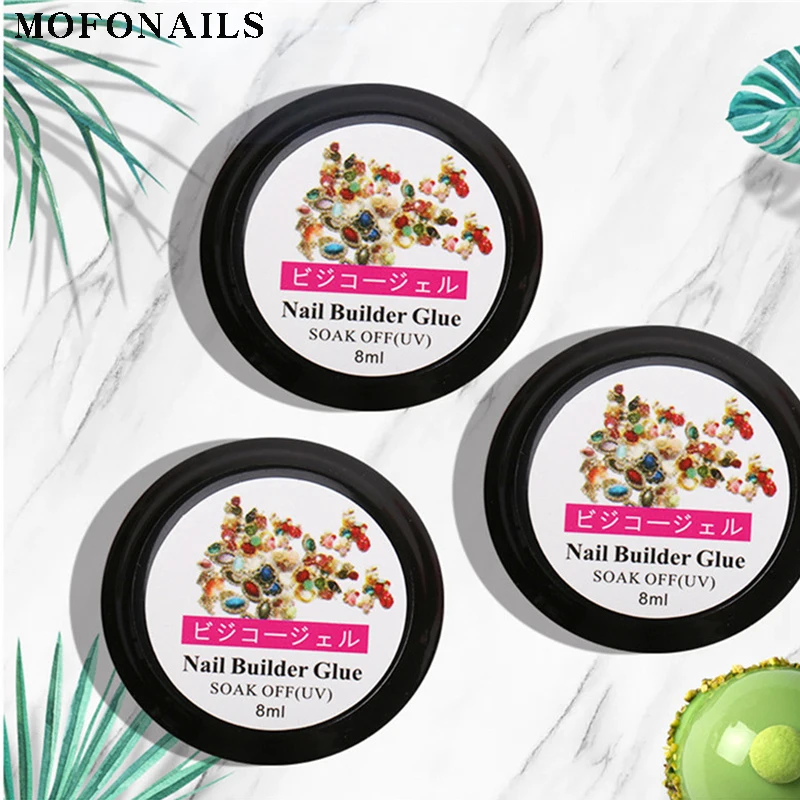 

10 Bottles Nail Rhinestone Glue 8ML UV Glue Stick Gel For Adhesive Nail Art Strass Crystals Diamond Bead Gem Rhinestone Glue Gel